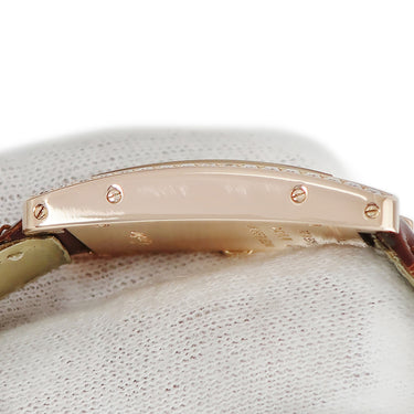 腕時計 カルティエ Cartier タンク アメリカン SM WJTA0002 クオーツ レディース K18PG無垢 純正ダイヤ ギョウシェ ローマン 角型