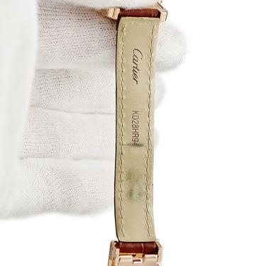 腕時計 カルティエ Cartier タンク アメリカン SM WJTA0002 クオーツ レディース K18PG無垢 純正ダイヤ ギョウシェ ローマン 角型