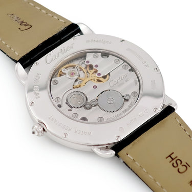 腕時計 カルティエ Cartier ロンド ルイ カルティエ WR007002 手巻き メンズ OH済 K18WG無垢 純正ダイヤ ローマン ギョウシェ 青針