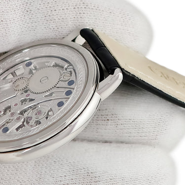 腕時計 クレドール Credor シグノ メカニカル スケルトン GBBD985 6899-00A0 手巻き メンズ OH済 Pt950無垢 彫金 シルバー 薄型