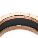 ブルガリ BVLGARI ビーゼロワン B-zero1 2バンドリング ピンクゴールド×ブラック K18PG セラミック #59(JP19) リング 指輪 黒セラミック 18K 750 PG 18金 18号