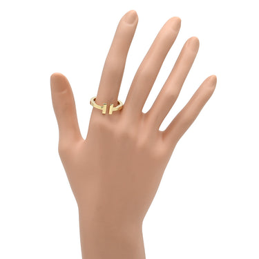 ティファニー Tiffany & Co T スクエア イエローゴールド K18YG リング 指輪 T&Co. AU750 20号