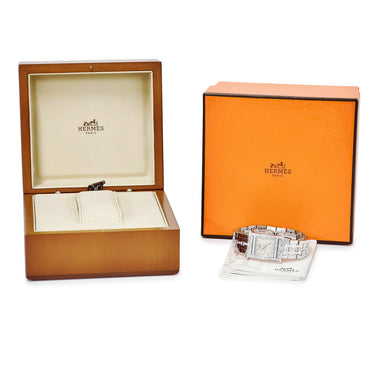 腕時計 エルメス HERMES Hウォッチ PM HH1.230 クオーツ レディース 純正ダイヤ ギョウシェ H型 アラビア スクエア