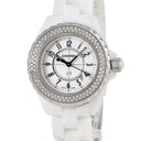 腕時計 シャネル CHANEL J12 33mm H0968 クオーツ レディース ダイヤ ホワイトセラミック 白 デイト アラビア