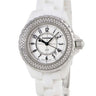腕時計 シャネル CHANEL J12 33mm H0968 クオーツ レディース ダイヤ ホワイトセラミック 白 デイト アラビア