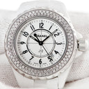 腕時計 シャネル CHANEL J12 33mm H0968 クオーツ レディース ダイヤ ホワイトセラミック 白 デイト アラビア