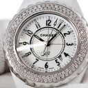 腕時計 シャネル CHANEL J12 33mm H0968 クオーツ レディース ダイヤ ホワイトセラミック 白 デイト アラビア