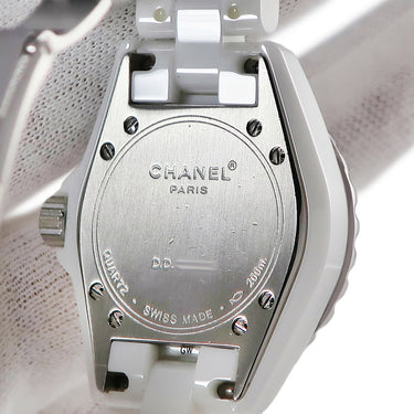 腕時計 シャネル CHANEL J12 33mm H0968 クオーツ レディース ダイヤ ホワイトセラミック 白 デイト アラビア