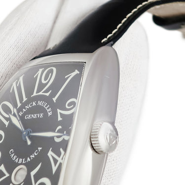 腕時計 フランクミュラー FRANCK MULLER カサブランカ デイト 8880CDT 自動巻き メンズ ブラック 青針 ビザン数字 トノー