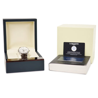 腕時計 ロンジン LONGINES マスターコレクション ムーンフェイズ L2.909.4.78.3 自動巻き メンズ OH済 デイト バーリーコーン 青針