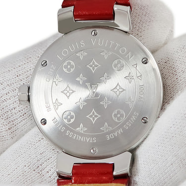 腕時計 ルイヴィトン LOUIS VUITTON タンブール フィジーハート ダイヤモンド Q131Z0 クオーツ レディース 純正ダイヤ レッド 赤