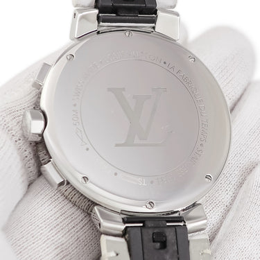 腕時計 ルイヴィトン LOUIS VUITTON タンブール ムーンスター GM クロノグラフ Q8D10Z クオーツ メンズ デイト スモールセコンド