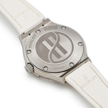 腕時計 ウブロ HUBLOT クラシックフュージョン チタニウム 581.NE.6070.LR.1204.JPN16 クオーツ レディース 純正ダイヤ ホワイト