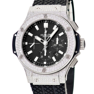 腕時計 ウブロ HUBLOT ビッグバン エボリューション パヴェ 301.SX.1170.RX.1704 自動巻き メンズ メーカーOH済 純正ダイヤ ブラック
