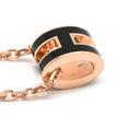 エルメス HERMES ポップアッシュ ミニ ペンダント ブラック×ローズゴールド GP ラッカー ネックレス ピンクゴールド Hモチーフ 新品 未使用