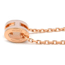 エルメス HERMES ポップアッシュ ミニ ペンダント ピンク×ローズゴールド GP ラッカー ネックレス ピンクゴールド Hモチーフ 新品 未使用