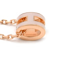 エルメス HERMES ポップアッシュ ミニ ペンダント ピンク×ローズゴールド GP ラッカー ネックレス ピンクゴールド Hモチーフ 新品 未使用