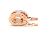 エルメス HERMES ポップアッシュ ミニ ペンダント ピンク×ローズゴールド GP ラッカー ネックレス ピンクゴールド Hモチーフ 新品 未使用