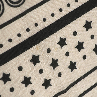 エルメス HERMES カレ140 カレジェアン ナチュラル×ブラック カシミヤ シルク ストール 【 LES CLES BANDANA/レ クレ バンダナ】
