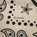 エルメス HERMES カレ140 カレジェアン ナチュラル×ブラック カシミヤ シルク ストール 【 LES CLES BANDANA/レ クレ バンダナ】