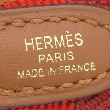 エルメス HERMES バンドリエール マキシ カドリーユ 25mm カプシーヌ×パルム×ルージュデュセス ヴォースイフト トワルコットン ショルダーストラップ ゴールド金具 茶 赤 オレンジ