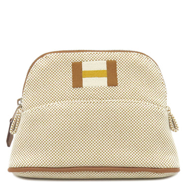 エルメス HERMES ボリードポーチ カザック ミニミニ H103970M 06 ミエル コットン ポーチ シルバー金具 ナチュラル