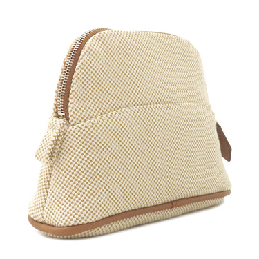 エルメス HERMES ボリードポーチ カザック ミニミニ H103970M 06 ミエル コットン ポーチ シルバー金具 ナチュラル