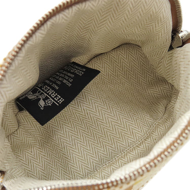 エルメス HERMES ボリードポーチ カザック ミニミニ H103970M 06 ミエル コットン ポーチ シルバー金具 ナチュラル