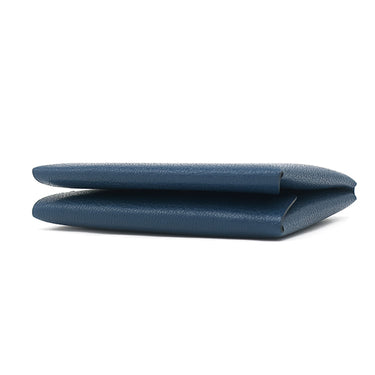 エルメス HERMES カルヴィ デュオ ネイビー系 シェーブル カードケース シルバー金具 フラグメントケース