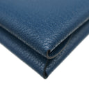 エルメス HERMES カルヴィ デュオ ネイビー系 シェーブル カードケース シルバー金具 フラグメントケース