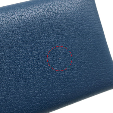 エルメス HERMES カルヴィ デュオ ネイビー系 シェーブル カードケース シルバー金具 フラグメントケース