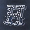 エルメス HERMES ハーパー Hエレクトリック アンクル コットン #57 ハット 紺 バケハ Hロゴ 刺繡