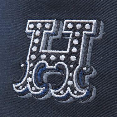 エルメス HERMES ハーパー Hエレクトリック アンクル コットン #57 ハット 紺 バケハ Hロゴ 刺繡