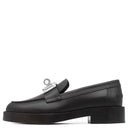 エルメス HERMES モカシン ホット H232075Z 02360 ブルーブルーエ×マリン レザー ゴム #36 ローファー シルバー金具 黒 ケリーバックル