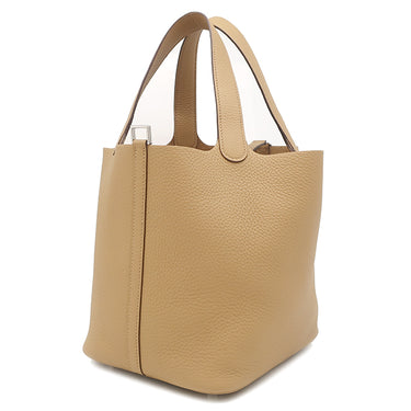 エルメス HERMES ピコタンロックMM ビスキュイ トリヨンクレマンス ハンドバッグ シルバー金具 新品 未使用 茶