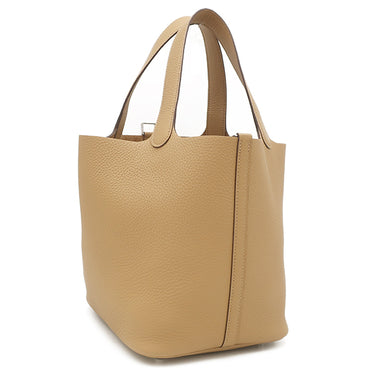 エルメス HERMES ピコタンロックMM ビスキュイ トリヨンクレマンス ハンドバッグ シルバー金具 新品 未使用 茶