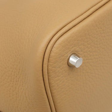 エルメス HERMES ピコタンロックMM ビスキュイ トリヨンクレマンス ハンドバッグ シルバー金具 新品 未使用 茶