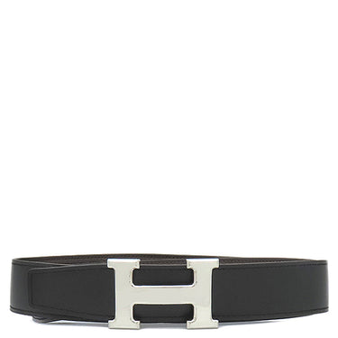 エルメス HERMES コンスタンスH ブラック×ショコラ トゴ ボックスカーフ #85 ベルト シルバー金具 Hバックル リバーシブル