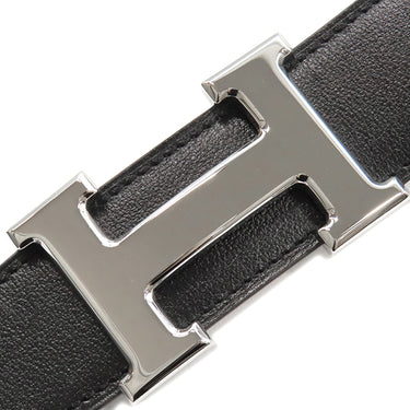 エルメス HERMES コンスタンスH ブラック×ショコラ トゴ ボックスカーフ #85 ベルト シルバー金具 Hバックル リバーシブル