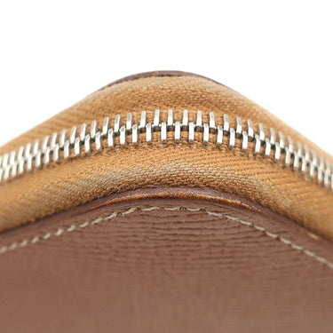 エルメス HERMES アザップロング シルクイン ゴールド ヴォーエプソン 長財布 シルバー金具 茶 ラウンドファスナー