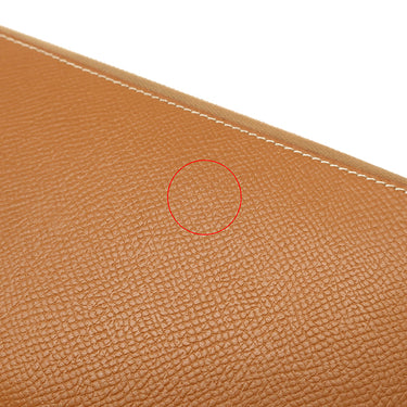エルメス HERMES アザップロング シルクイン ゴールド ヴォーエプソン 長財布 シルバー金具 茶 ラウンドファスナー