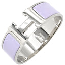 エルメス HERMES クリッククラックH GM パープル×シルバー メタル エナメル ブレスレット Hブレス