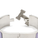 エルメス HERMES クリッククラックH GM パープル×シルバー メタル エナメル ブレスレット Hブレス