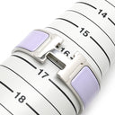 エルメス HERMES クリッククラックH GM パープル×シルバー メタル エナメル ブレスレット Hブレス