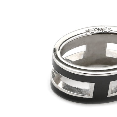 エルメス HERMES ポップアッシュ ペンダント ブラック×シルバー メタル ラッカー ネックレス 黒 Hモチーフ POP H SV金具