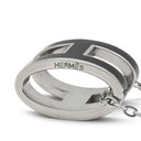 エルメス HERMES ポップアッシュ ペンダント ブラック×シルバー メタル ラッカー ネックレス 黒 Hモチーフ POP H SV金具