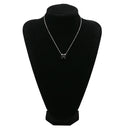 エルメス HERMES ポップアッシュ ペンダント ブラック×シルバー メタル ラッカー ネックレス 黒 Hモチーフ POP H SV金具