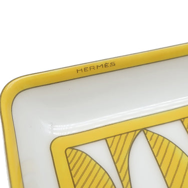 エルメス HERMES 長方形プレート ソレイユ ドゥ エルメス PM P046089P イエロー×ホワイト 磁器 ポーセリン 食器 新品 未使用 お皿