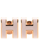 エルメス HERMES ポップアッシュ Hピアス ミニ ピンクXローズゴールド GP エナメル ピアス ピンクゴールド Hモチーフ RG PG 新品 未使用