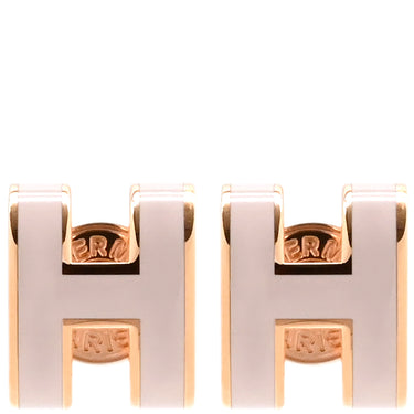 エルメス HERMES ポップアッシュ Hピアス ミニ ピンクXローズゴールド GP エナメル ピアス ピンクゴールド Hモチーフ RG PG 新品 未使用